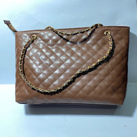 Elegant Women’s Quilted Tote Bag with Chain Strap and Spacious Design