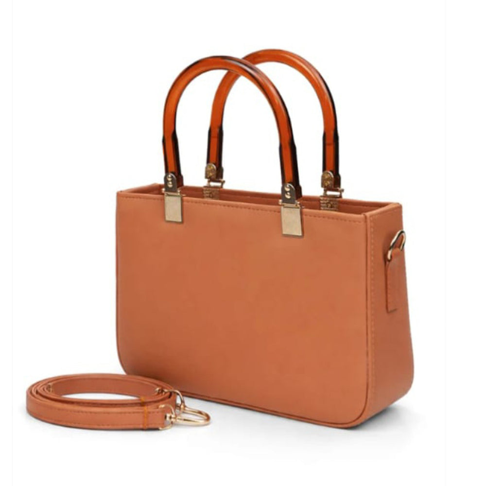 Stylish Women’s Structured Handbag with Dual Handles and Detachable Strap