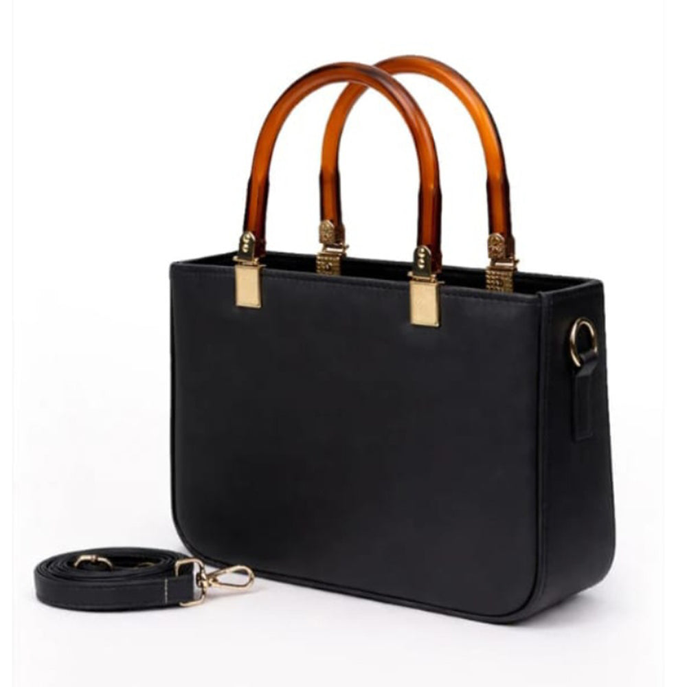 Stylish Women’s Structured Handbag with Dual Handles and Detachable Strap