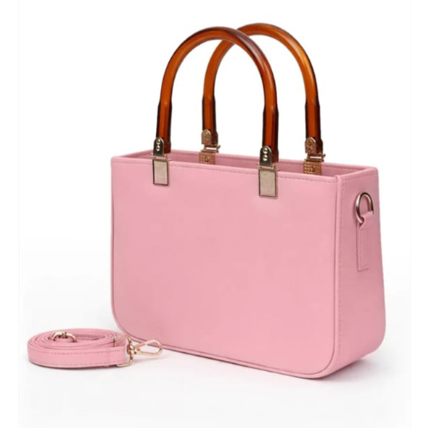 Stylish Women’s Structured Handbag with Dual Handles and Detachable Strap