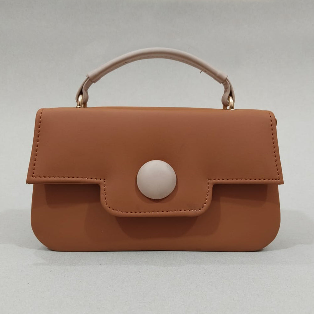 Elegant Women’s Flap Handbag with Top Handle and Secure Button Closure