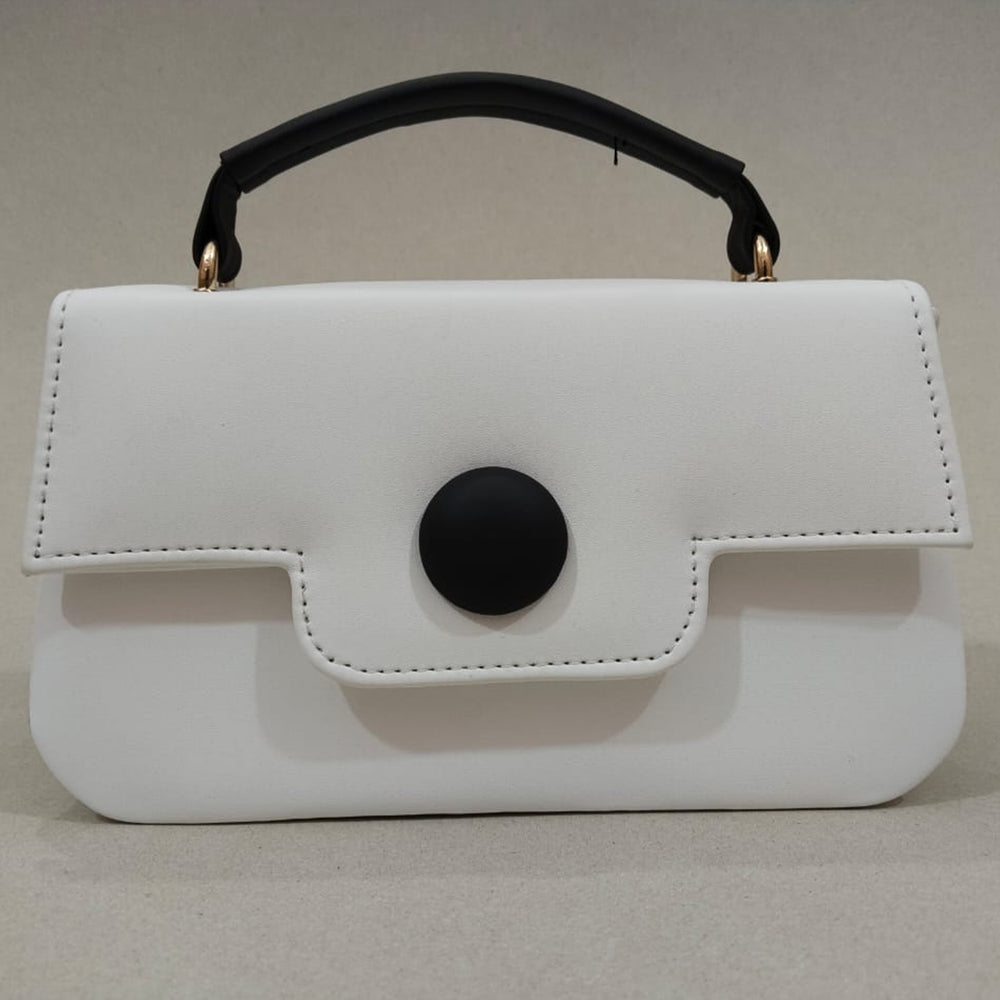 Elegant Women’s Flap Handbag with Top Handle and Secure Button Closure