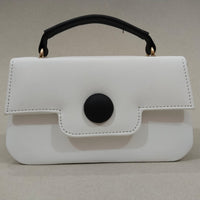 Elegant Women’s Flap Handbag with Top Handle and Secure Button Closure