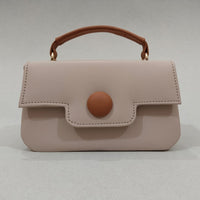 Elegant Women’s Flap Handbag with Top Handle and Secure Button Closure