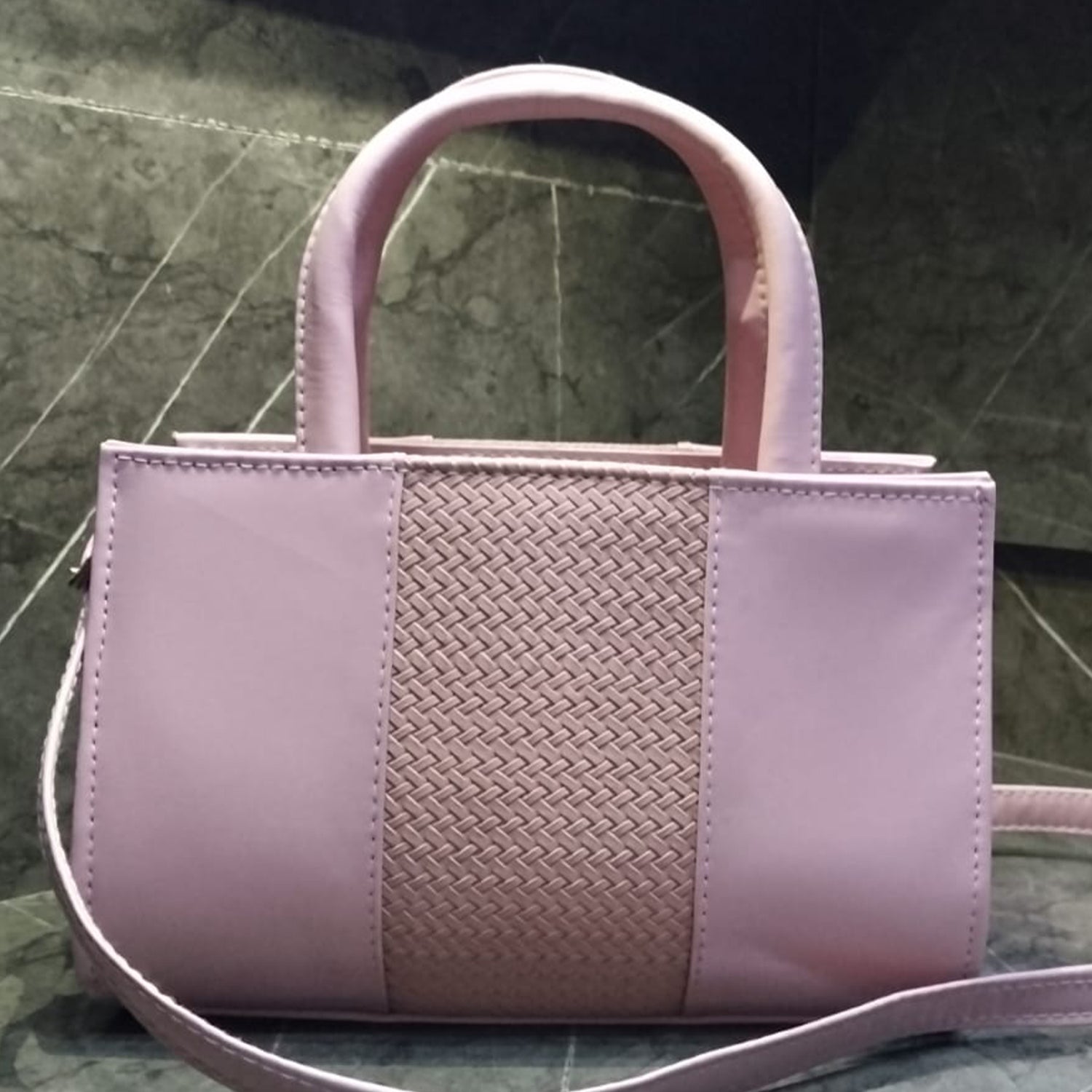 Chic Women’s Textured Handbag with Top Handle and Crossbody Strap