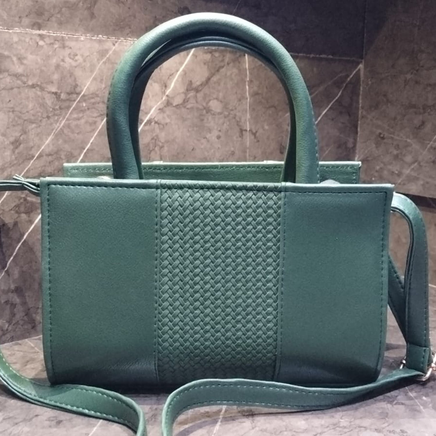 Chic Women’s Textured Handbag with Top Handle and Crossbody Strap