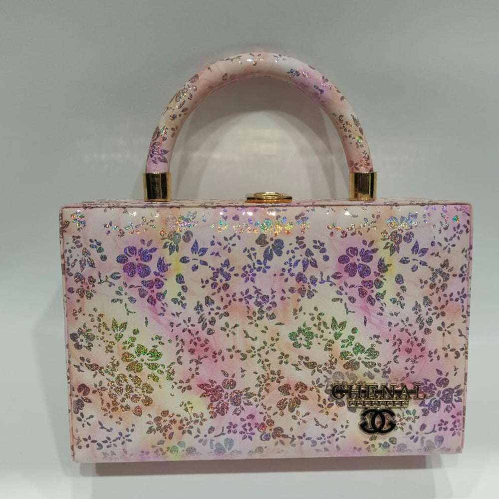 Floral Box Clutch Handbag for Women – Elegant Top Handle Party Bag