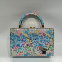 Floral Box Clutch Handbag for Women – Elegant Top Handle Party Bag