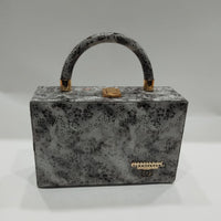 Floral Box Clutch Handbag for Women – Elegant Top Handle Party Bag
