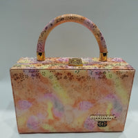 Floral Box Clutch Handbag for Women – Elegant Top Handle Party Bag